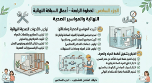 الجزء السادس: الخطوة الرابعة – أعمال السباكة النهائية والمواسير الصحية